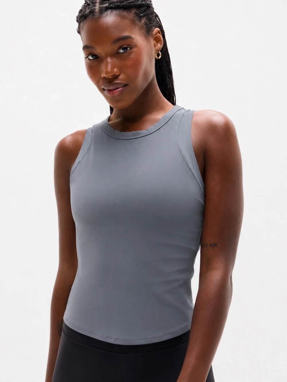 Athleta Transcend Racerback Mesh Tank Top NWT Size XXS Slate Gray